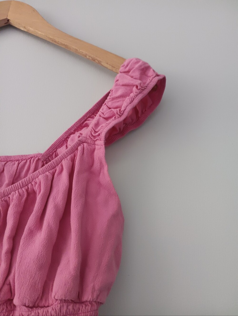 La Hearts Pink Smocked Button Top L Coquette Feminine Tassel Crop - Picture 3 of 5